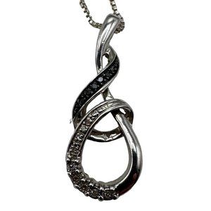 Kay Jewelers Silver and Black Infinity Necklace
